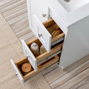 Bannister 25 in. Single Sink White Bath Vanity with Colorpoint White Cultured Marble Top (Assembled)