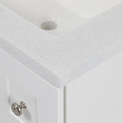 Bannister 25 in. Single Sink White Bath Vanity with Colorpoint White Cultured Marble Top (Assembled)