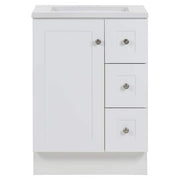 Bannister 25 in. Single Sink White Bath Vanity with Colorpoint White Cultured Marble Top (Assembled)