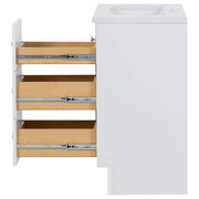 Bannister 31 in. Single Sink White Bath Vanity with Colorpoint White Cultured Marble Top (Assembled)