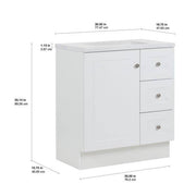 Bannister 31 in. Single Sink White Bath Vanity with Colorpoint White Cultured Marble Top (Assembled)