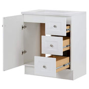 Bannister 31 in. Single Sink White Bath Vanity with Colorpoint White Cultured Marble Top (Assembled)