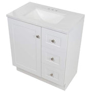 Bannister 31 in. Single Sink White Bath Vanity with Colorpoint White Cultured Marble Top (Assembled)