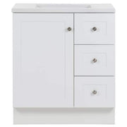 Bannister 31 in. Single Sink White Bath Vanity with Colorpoint White Cultured Marble Top (Assembled)