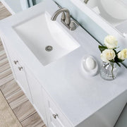 Bannister 37 in. Single Sink White Bath Vanity with Colorpoint White Cultured Marble Top (Assembled)