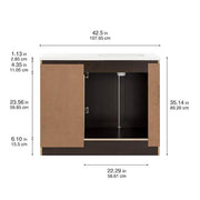 Bannister 43 in. Single Sink Dusk Bath Vanity with White Cultured Marble Top (Assembled)