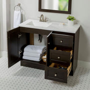 Bannister 43 in. Single Sink Dusk Bath Vanity with White Cultured Marble Top (Assembled)