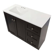 Bannister 43 in. Single Sink Dusk Bath Vanity with White Cultured Marble Top (Assembled)