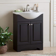 Chelsea 26 in. Single Sink Charcoal Bath Vanity with White Porcelain Top (Assembled)