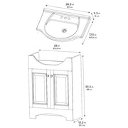 Chelsea 26 in. Single Sink Charcoal Bath Vanity with White Porcelain Top (Assembled)