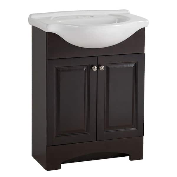 Chelsea 26 in. Single Sink Charcoal Bath Vanity with White Porcelain Top (Assembled)