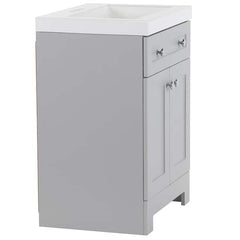 Everdean 25 in. Single Sink Pearl Gray Bath Vanity with White Cultured Marble Top (Assembled)