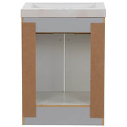 Everdean 25 in. Single Sink Pearl Gray Bath Vanity with White Cultured Marble Top (Assembled)