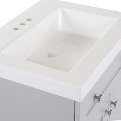 Everdean 25 in. Single Sink Pearl Gray Bath Vanity with White Cultured Marble Top (Assembled)