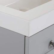 Everdean 25 in. Single Sink Pearl Gray Bath Vanity with White Cultured Marble Top (Assembled)