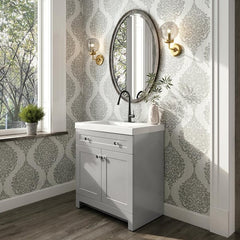 Everdean 31 in. Single Sink Pearl Gray Bath Vanity with White Cultured Marble Top (Assembled)