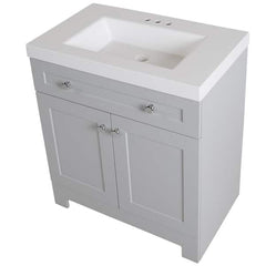 Everdean 31 in. Single Sink Pearl Gray Bath Vanity with White Cultured Marble Top (Assembled)