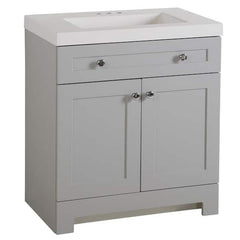 Everdean 31 in. Single Sink Pearl Gray Bath Vanity with White Cultured Marble Top (Assembled)