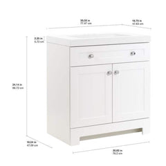 Glacier Bay White Single Sink