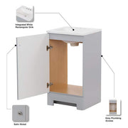 Glacier Bay Pearl Gray Single Sink Vanity
