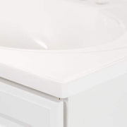 25 in. Single Sink White Bath Vanity with Cultured Marble Top (Assembled)