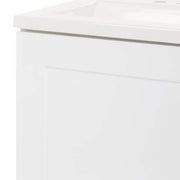 19 in. Single Sink White Bath Vanity with White Cultured Marble Top (Assembled)