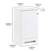 19 in. Single Sink White Bath Vanity with White Cultured Marble Top (Assembled)