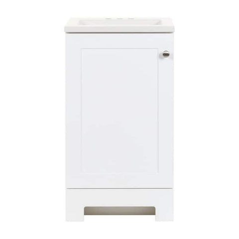 19 in. Single Sink White Bath Vanity with White Cultured Marble Top (Assembled)