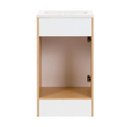 19 in. Single Sink White Bath Vanity with White Cultured Marble Top (Assembled)