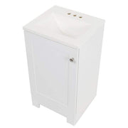 19 in. Single Sink White Bath Vanity with White Cultured Marble Top (Assembled)
