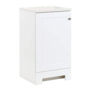 19 in. Single Sink White Bath Vanity with White Cultured Marble Top (Assembled)