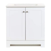 31 in. Single Sink White Bath Vanity with White Cultured Marble Top (Assembled)