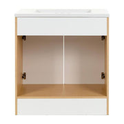 31 in. Single Sink White Bath Vanity with White Cultured Marble Top (Assembled)