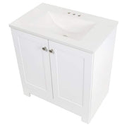 31 in. Single Sink White Bath Vanity with White Cultured Marble Top (Assembled)