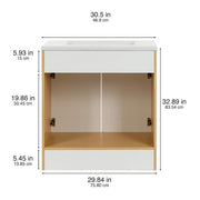 31 in. Single Sink White Bath Vanity with White Cultured Marble Top (Assembled)