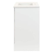 37 in. Single Sink White Bath Vanity with White Cultured Marble Top (Assembled)