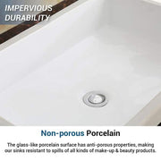 Andover 16-1/8 in. Undermount Ceramic Square Bathroom Sink in White
