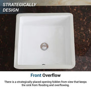 Andover 16-1/8 in. Undermount Ceramic Square Bathroom Sink in White