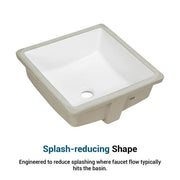 Andover 16-1/8 in. Undermount Ceramic Square Bathroom Sink in White