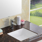 Andover 16-1/8 in. Undermount Ceramic Square Bathroom Sink in White