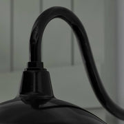 Easton 11 in. 1-Light Glossy Black Barn Outdoor Wall Light Lantern Sconce with Steel Shade