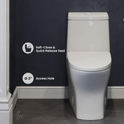 Sublime II 1-Piece 1.1/1.6 GPF Dual Flush Compact 24 in. Round Toilet in Glossy White Seat Included