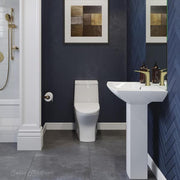 Sublime II 1-Piece 1.1/1.6 GPF Dual Flush Compact 24 in. Round Toilet in Glossy White Seat Included