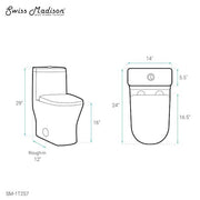 Sublime II 1-Piece 1.1/1.6 GPF Dual Flush Compact 24 in. Round Toilet in Glossy White Seat Included