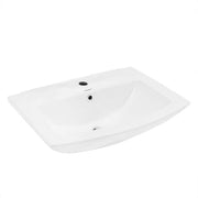 Sublime Pedestal Bathroom Ceramic Vessel Sink Round Single Faucet Hole in White