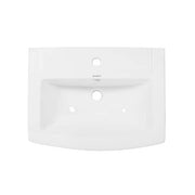 Sublime Pedestal Bathroom Ceramic Vessel Sink Round Single Faucet Hole in White