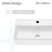 Claire Ceramic Wall Hung Sink in White