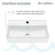 Claire Ceramic Wall Hung Sink in White