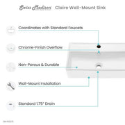 Claire Ceramic Wall Hung Sink in White