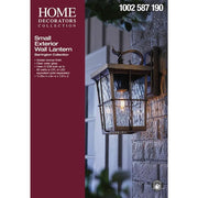 Barrington 11.25 in. 1-Light Golden Bronze Hardwired Outdoor Wall Light Lantern Sconce with Clear Water Glass